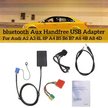 Avto bluetooth Aux Handfree USB Adapter Glasbe, Audio Aux-Kabel Za Audi A3 8L 8P A4 B5-B7 A6 4B A8 4D