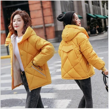 2020 nove Zimske Hooded Suknjič Oblazinjeni zimske Ženske plašč korejski Študent Zgostitev bombaž, Oblazinjeni ženski parka Manteau Femme G802