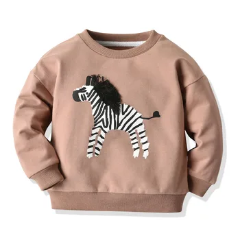 Malčka Dojenčka Zebra Vzorec T-Shirt Malčka Dolg Rokav O-Vratu Roza Puloverju Baby Dekle Svoboden Spodnja Majica