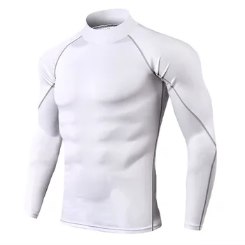 Toplotne perilo za moške visok ovratnik camiseta termica šport termo majica hitro suh stisnjen spodnje perilo, oblačila, moški bielizna