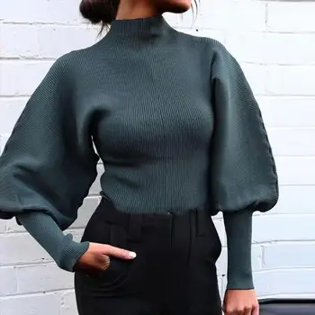 Moda priložnostne turtleneck pulover za žensko zimsko plesti pulover luč long sleeve solid color ženski pulover