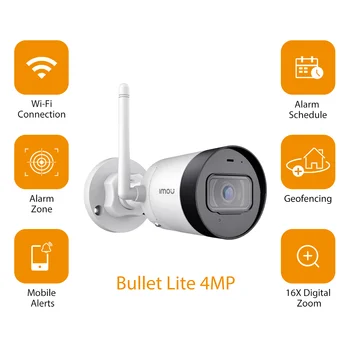 Dahua imou kamera Bullet Bullet Lite 4MP Vgrajen Mikrofon Alarm Obvestilo 30 M Night Vision Wifi IP Kamera