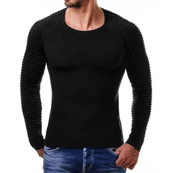 Moški Pulover Crewneck Puloverju 2019 Moda Priložnostne Elastične Pletenine Barva Pletene Blagovne Znamke Plus Velikost Bela Črna Siva