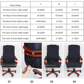 9 Barvno Vodotesno Elastičnost Stol Pokrov Sedeža Kritje Za Računalnik Stol Izmenljive Fotelj Kritje Obračanje Sedežnice Primeru Zajema