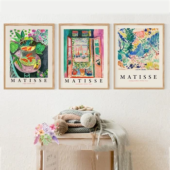 Henri Matisse Retro Plakatov In Fotografij Abstraktne Krajine Wall Art Letnik Platno Barvanje Slike Za Dnevni Sobi Doma Dekor