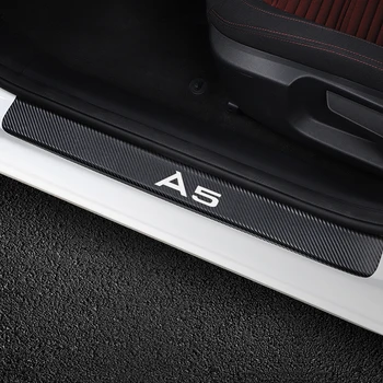 Za Audi A5 4PCS Auto Dekorativna Avtomobilska Vrata Polico Nalepke Izvažajo Ploščo Varovala Ogljikovih Vlaken Nič Zaščitnik Avto Tuning Oprema