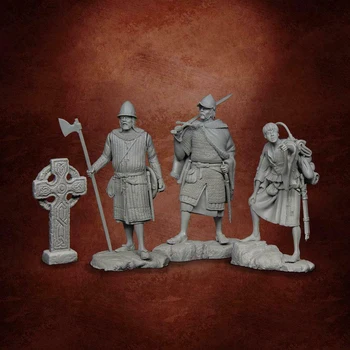 1/32 54 mm stari stojalo bojevnik vključuje 3 človek in znanja Smolo slika Model kompleti Miniaturni gk Unassembly Unpainted