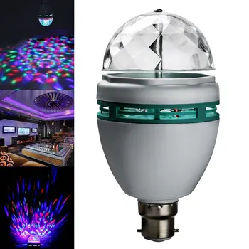 LED Žarnica 3W B22 RGB Projektor Kristalno Samodejno Obračanje Lučka Stopnji Svetlobe Čarobno Žogo za DJ Disco Bar Club Stranka Pisane Žarnica A9