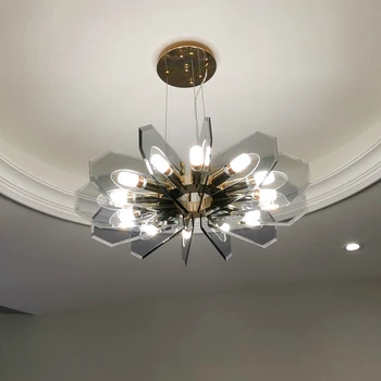 Post-moderni Preprost LED Lestenec Luksuzni Dnevna soba Viseče Svetilke Jedilnico, Spalnica Luči Black Crystal Razsvetljavo