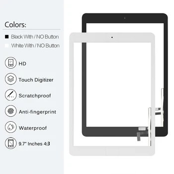 Zaslon na dotik Za iPad 2017, Zaslon na Dotik, Računalnike Za iphone 5, iPad 9.7 2017 A1822 A1823 Zaslon Steklena Plošča, Zamenjava Senzorja