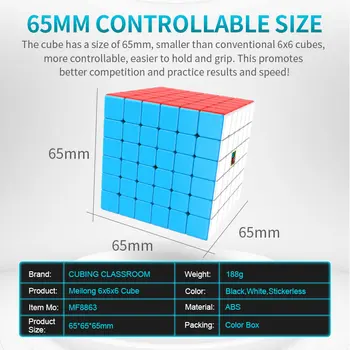 Original Visoke Kakovosti MoYu MeiLong 6 6x6x6 Magic Cube MeiLong6 6x6 Hitrost Puzzle Božično Darilo Idej Otroci Igrače