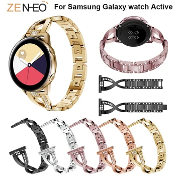 20 mm, iz Nerjavnega Jekla watchband trak Za Samsung Galaxy watch Aktivno pametno Gledati zapestnica Kovinski Manšeta Nosorogovo Zamenjava