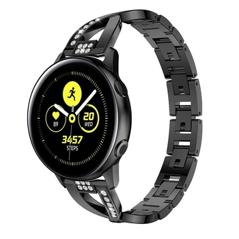 20 mm, iz Nerjavnega Jekla watchband trak Za Samsung Galaxy watch Aktivno pametno Gledati zapestnica Kovinski Manšeta Nosorogovo Zamenjava