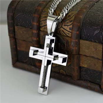 Visoke Kakovosti, Metal Punk Moških in Žensk Velik Križ Jezusa Obesek Jezus Vrv Križ Obesek Ogrlica