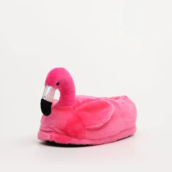 Nove Zimske Čevlje Ženske Doma Copate Zaprtih Toplo Flamingo Risanka Kritje Pete Zdrsne na Mehki Unisex Hiša Čevlji Krzno Plišastih Copate