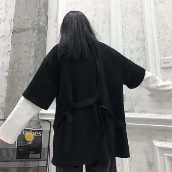 Pozimi Evropsko in Ameriško orodje slog ponaredek dva-kos tiskani dolgimi rokavi ženske T-shirt Harajuku svoboden čipke žensk vrh