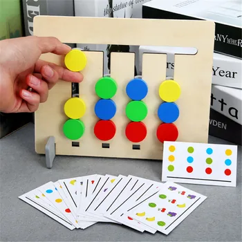 Lesene Barve in Sadje Dvojno Stranicami Ujemanje Igra Logike Igrača Za Otroke Montessori Interaktivno Učenje Malčka Math Puzzle Igrače