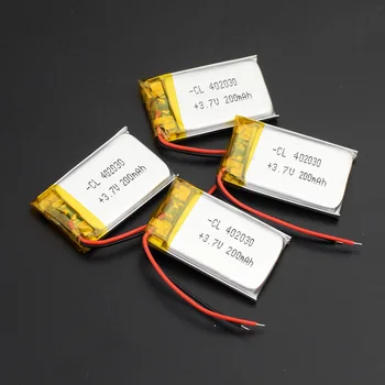 2PCS 3,7 V 402030 200mAh litij-polimer baterija li-po baterije za ponovno Polnjenje Celic Za MP3, MP4 Slušalke Bluetooth GPS