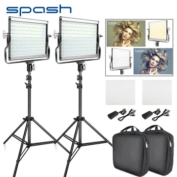 Spash L4500 2 kompleta LED Video Luč z Stojalom Bi-color 3200K-5600K CRI95 Fotografija Razsvetljave, Foto Lučka Lučka za Video Studio