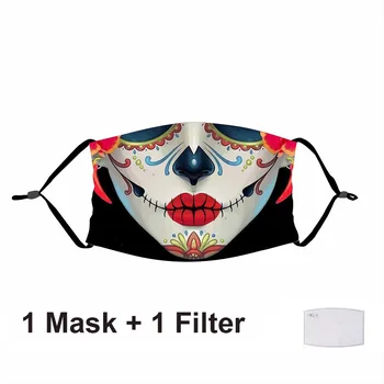 Dan Mrtvih Masko Lobanja, Cosplay Moda Obraz Print Maske za noč Čarovnic Stranke Smešno Okostje sprednji Pokrov Mehiški Festival Catrinas