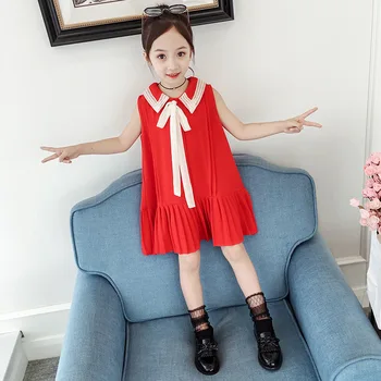 Poletje obleko Dekleta Naguban Obleke Otroško Bombaž brez Rokavov princesa dekle obleko Rojstni Uspešnosti oblačila