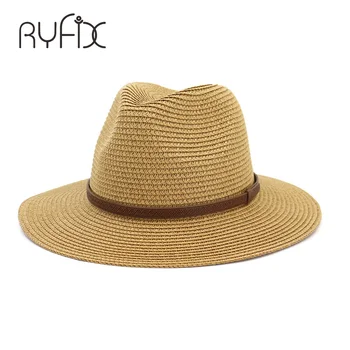 Poletje multi barva barva slamnik jazz klobuk na prostem soncu odtenek klobuk moda sonce blok klobuk ravno robna mehko lady ženske širok klobuk HA40