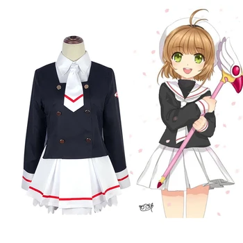 Anime Cosplay kostume Cardcaptor Sakura kostume Vrh / Krilo / Kravato / Nogavice / Lasuljo Ženske enotna Kinomoto Sakura šolsko uniformo