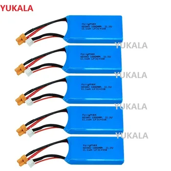 YUKALA 1-5pcs 11.1 V 1000mAh Lipo Baterije 603462 /USB polnilec Za XK X450 FPV RC Brnenje Rezervni Deli