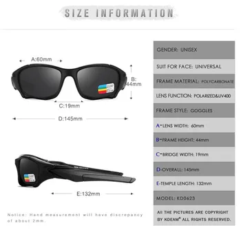 KDEAM Visoke Mode Outdoor Športne Moške Polarizirana sončna Očala Ženske Photochromic Objektiv Nočno Vizijo Očala za Sonce za Vožnjo KD0623