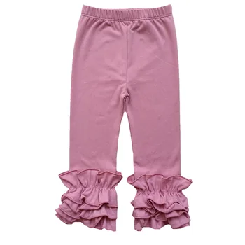 Prah Roza Trojno Ruffle Dokolenke hlače Baby Dekle Otroci trojno ruffle hlače malčka veliko barv