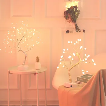 Mini Božično Drevo LED Noč Bakreno Žico Garland Svetilka Za Domačo Otroci Soba Dekor Pravljice Luči Luminary Počitnice razsvetljavo
