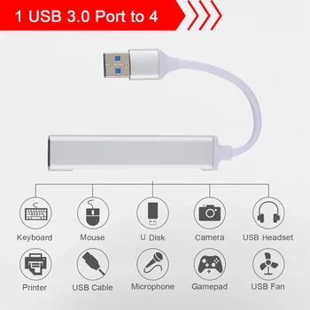 ZVEZDIŠČE USB 3 0 Adapter 4 Vrat USB 3.0 za Visoke Hitrosti Splitter OTG Adapter za Prenosni RAČUNALNIK Macbook Računalnik Pribor USB Hub