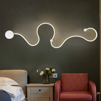 Led lestenec z belo / črnega barva za spalnico postelji dekoracijo Nordijska oblikovalec dnevna soba, hodnik, hotel