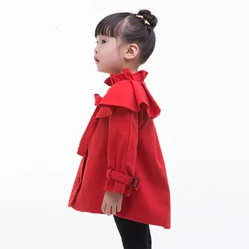 Baby Dekleta Jesensko Jakno Otrok Windbreaker Otroci Enem Kosu Korejski Jarek Plašč Za Malčke Dekliška Novo Leto Rdeča Oblačila