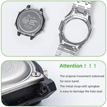 316 Nerjavnega Jekla Watchband Srebro Manšeta moška Zapestnica Zamenjava Kovinski Trak za Casio SS-2100/SS-2110 klavni Watch Verige