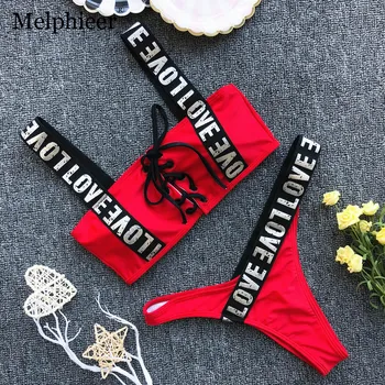 Rdeča Črka Bikini 2019 Plaža Obrabe, Seksi Šport Kopalke Tangice Brazilski Bikini Komplet Mini Micro Biquini Beadeau Push Up Kopalke