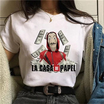 Hiša iz Papirja Majica Nov Denar Heist Ženske La Casa De Papel Tshirt igri Smešno Zgoraj Tee Modnih Ženskih Oblačil T-majice