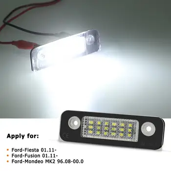 2pcs 6000K Bele Tablice Svetlobe Žarnice 12V Avtomobilska LED Številka Licence Ploščo Luč Za Ford Fusion Fiesta Mondeo Avto Dodatki