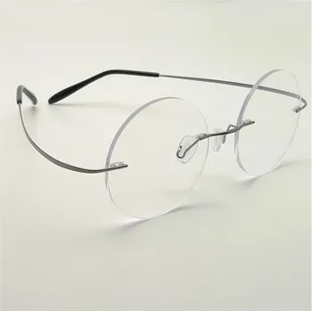 10Pcs/Veliko Novih Steve Jobs Star Slog Ultra-lahkih Pomnilnik Titana Rimless Spektakel Kratkovidnost Optičnih Očal Okvir Moških Očala