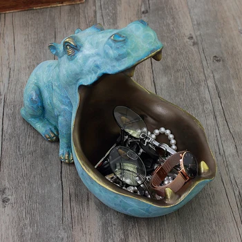 22 cm Smolo Hippo Figurice Keychain Namizno Dekoracijo Doma Dodatki Verandi Daljinski upravljalnik za Shranjevanje Živalskih Ornament Darilo