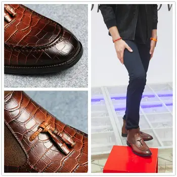 40~46 gleženj škornji moški udobno blagovna znamka modnih 2020 usnje škornji moški #KD5285C3