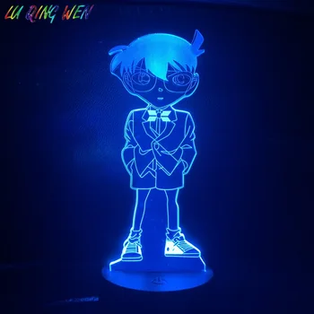 Anime Detective Conan Slika Led Nočna Lučka za Otroka, Spalnica Edinstveno Otroška Nočna Manga Primeru Zaprta Otroci 3d Noč Lučka za Darilo