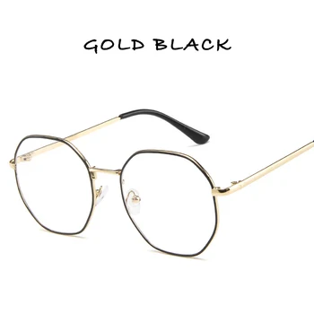 Korejska Različica Poligonske Očal Okvir Proti Modra Svetloba Ravno Ogledalo, Zlato, Srebro Moda Kovinski Okvir Kovinski SMT-G012