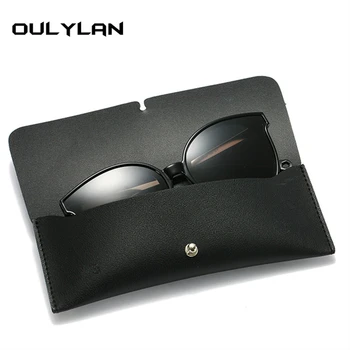 Oulylan Moda Mehko PU Usnje sončna Očala Torba Črna Primeru Vrvico Potovanja Prenosni Očala Polje
