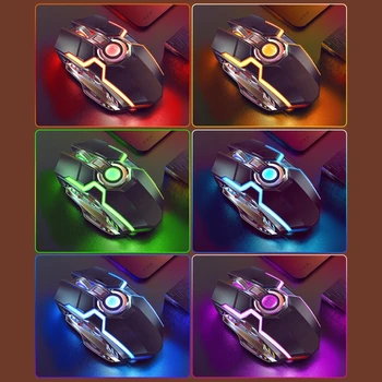 Brezžični Igralne Miške za Polnjenje Gaming Miška Tiho Ergonomska 7 Tipke RGB Osvetljen 3500 DPI miška za Prenosni Računalnik Pro Gamer