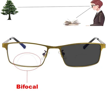 Bifocal Photochromic Obravnavi Očala Za Moške Presbyopia Povečevalno Anti Blue Ray Bralci Bifocus Očala