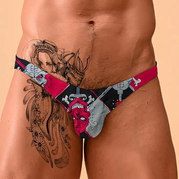 OGLAS Bombaž Gay Moške Seksi spodnje Perilo Cuecas Ropa Notranje zadeve Slip Hombre Bikini 2020 Vroče Slog M/L/XL/XXL