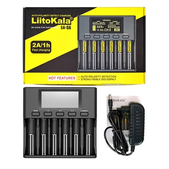 LiitoKala Lii-S6 Lii-PD4 Lii-500 Polnilec za Baterije 18650 6-Slot Avto-Polarnosti Odkrivanje Za 18650 26650 21700 32650 AA AAA Baterije