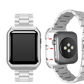 Iz nerjavečega Jekla, Trak+Primeru Za apple watch 6 SE 5 4 trak 40 mm 44 mm Kovinska zapestnica Odbijača okvir Kritje za iwatch band 38 mm 42mm