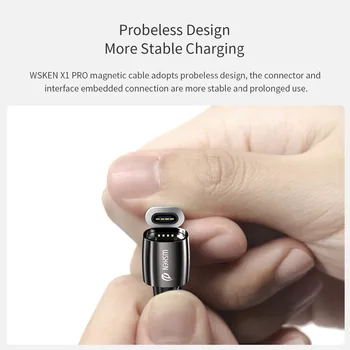 WSKEN X1 Pro USB C Kabel USB Magnetni Kabel 3A Hitro Magnetni Polnjenje za Samsung S10 S8 S9 note9 Huawei Xiaomi USB Tip C Žice